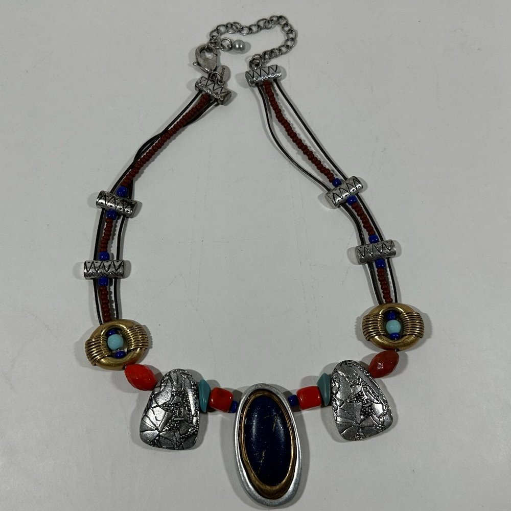 Chico's Faux Stone and Metal Necklace